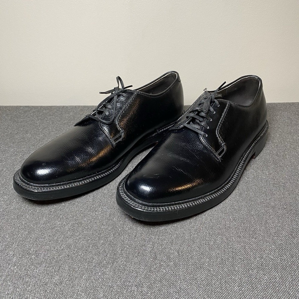 Vintage Sears Derby Blucher Dress Shoe Size 8.5 EE Black Pebbled 74668
